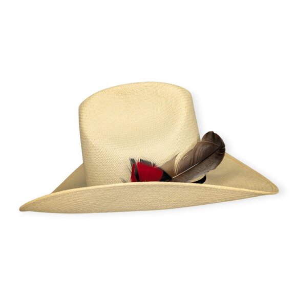 Bailey U-Rollit Genuine Cuena Panama Women\'s Hat w/Feathers Size 6 7/8 w/Box main image 10